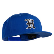 Old English Black H Patched 6 Panels Round Bill Cap - Royal OSFM