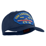 USS Lexington CV 16 Blue Patched Solid Cotton Twill 5 Panel Prostyle Snap Cap - Navy OSFM