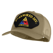 2nd Armored Division Hell on Wheels Patched Solid Cotton Twill Mesh Prostyle Cap - Khaki OSFM