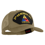 2nd Armored Division Hell on Wheels Patched Solid Cotton Twill Mesh Prostyle Cap - Khaki OSFM