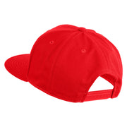 Old English Black H Patched 6 Panels Round Bill Cap - Red OSFM