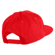 Old English Black H Patched 6 Panels Round Bill Cap - Red OSFM