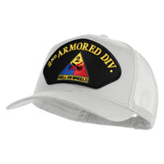 2nd Armored Division Hell on Wheels Patched Solid Cotton Twill Mesh Prostyle Cap - White OSFM