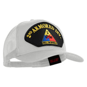 2nd Armored Division Hell on Wheels Patched Solid Cotton Twill Mesh Prostyle Cap - White OSFM