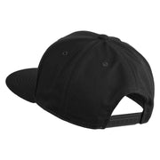 Old English Black H Patched 6 Panels Round Bill Cap - Black OSFM