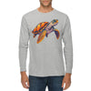 Sea Turtle Graphic Design  Unisex Ring Spun Cotton Premium Long Sleeve T-shirt - Heather-Grey XS