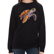 Sea Turtle Graphic Design  Unisex Ring Spun Cotton Premium Long Sleeve T-shirt - Black XS