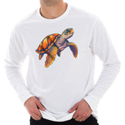 Sea Turtle Graphic Design  Unisex Ring Spun Cotton Premium Long Sleeve T-shirt - White XS