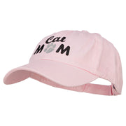 Cat Mom Words with Paw Embroidered Cotton Cap