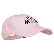 Cat Mom Words with Paw Embroidered Cotton Cap