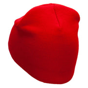 Optical Illusion Embroidered 8 Inch Short Beanie - Red OSFM