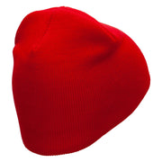 Optical Illusion Embroidered 8 Inch Short Beanie - Red OSFM