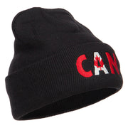 Canada CAN Flag Embroidered Long Beanie