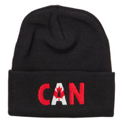 Canada CAN Flag Embroidered Long Beanie