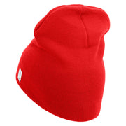 Marines Veteran Symbol Embroidered 8 Inch Short Beanie Made in USA - Red OSFM