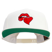 Valentines Day with Kiss Embroidered Wool Blend Prostyle Snapback - Natural OSFM