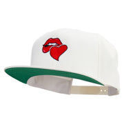 Valentines Day with Kiss Embroidered Wool Blend Prostyle Snapback - Natural OSFM