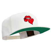 Valentines Day with Kiss Embroidered Wool Blend Prostyle Snapback - Natural OSFM