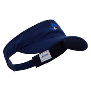 Nature Butterfly Icon Embroidered Brushed Cotton Sun visor - Navy OSFM