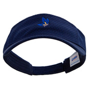 Nature Butterfly Icon Embroidered Brushed Cotton Sun visor - Navy OSFM