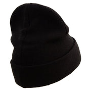 Money Gambling Embroidered 12 Inch Long Knitted Beanie - Black OSFM