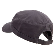 Wildlife Embroidered Garment Washed Adjustable Army Cap - Charcoal-Grey OSFM