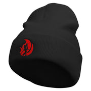 Fireman Embroidered 12 Inch Long Knitted Beanie - Black OSFM