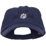 Cat Mom Words with Paw Embroidered Cotton Cap