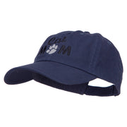 Cat Mom Words with Paw Embroidered Cotton Cap