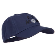 Cat Mom Words with Paw Embroidered Cotton Cap