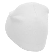 Optical Illusion Embroidered 8 Inch Short Beanie - White OSFM