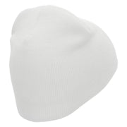 Optical Illusion Embroidered 8 Inch Short Beanie - White OSFM