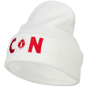 Canada CAN Flag Embroidered Long Beanie