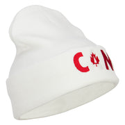 Canada CAN Flag Embroidered Long Beanie