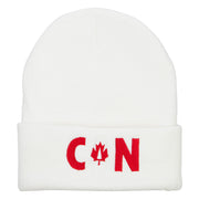 Canada CAN Flag Embroidered Long Beanie