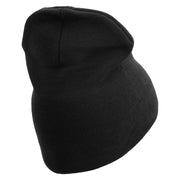 Marines Veteran Symbol Embroidered 8 Inch Short Beanie Made in USA - Black OSFM
