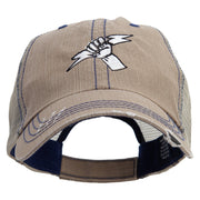 Electrician Embroidered Low Profile Special Cotton Mesh Cap - Khaki OSFM