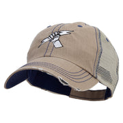 Electrician Embroidered Low Profile Special Cotton Mesh Cap - Khaki OSFM