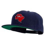 Valentines Day with Kiss Embroidered Wool Blend Prostyle Snapback - Navy OSFM