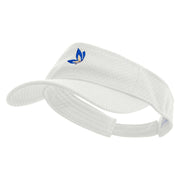 Nature Butterfly Icon Embroidered Brushed Cotton Sun visor - White OSFM