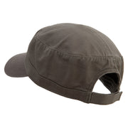 Wildlife Embroidered Garment Washed Adjustable Army Cap - Olive-Green OSFM