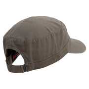 Wildlife Embroidered Garment Washed Adjustable Army Cap - Olive-Green OSFM