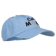 Cat Mom Words with Paw Embroidered Cotton Cap