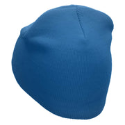 Optical Illusion Embroidered 8 Inch Short Beanie - Sky-Blue OSFM