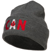 Canada CAN Flag Embroidered Long Beanie