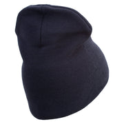 Marines Veteran Symbol Embroidered 8 Inch Short Beanie Made in USA - Navy OSFM