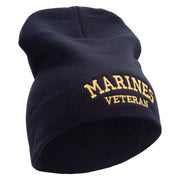 Marines Veteran Symbol Embroidered 8 Inch Short Beanie Made in USA - Navy OSFM