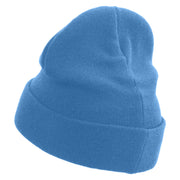 Money Gambling Embroidered 12 Inch Long Knitted Beanie - Sky-Blue OSFM