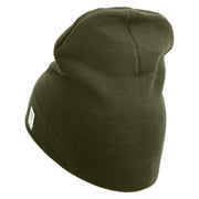 Marines Veteran Symbol Embroidered 8 Inch Short Beanie Made in USA - Olive OSFM