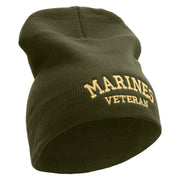 Marines Veteran Symbol Embroidered 8 Inch Short Beanie Made in USA - Olive OSFM